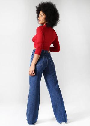 Imagem de Calça jeans sawary wide leg patchwork - 270496