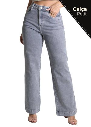 Imagem de Calça Jeans Sawary Wide Leg Petit - 277942 Cinza