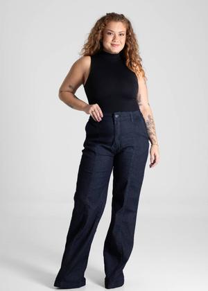 Imagem de Calça Jeans Sawary Wide Leg Plus Size - 280630 - Azul