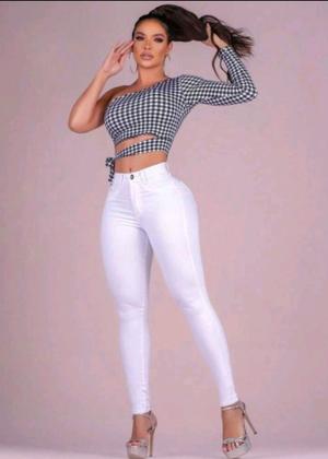 Imagem de Calça jeans skinny branca feminina wissam jeans