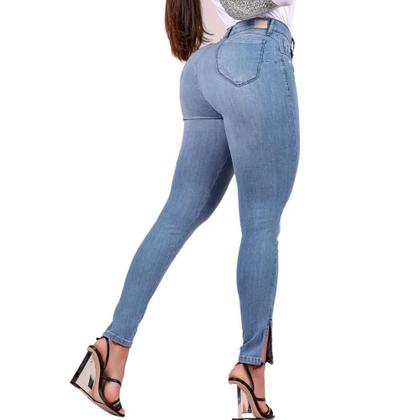 Imagem de Calça Jeans Skinny Feminina Cintura Alta Abertura Lateral