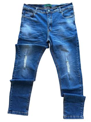 Imagem de Calça jeans super skinny rasgadas e com detalhes com elastano masculina envio rapido