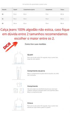 Imagem de Calça Jeans Trabalho Masculina Plus Size 100% Algodão