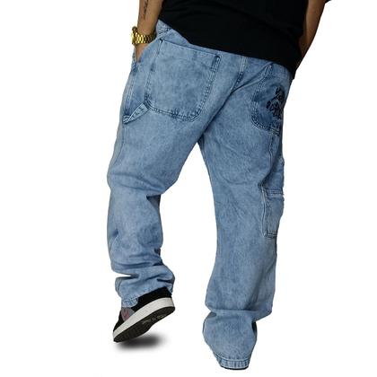 Calça Jeans Trip Side Carpinteiro Azul Lavado C027 - Outros Moda