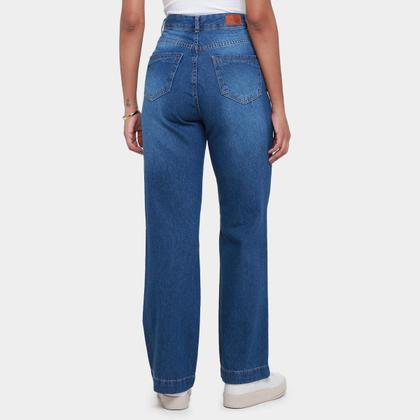 Imagem de Calça Jeans Wide Leg Ecxo Cintura Alta Feminina