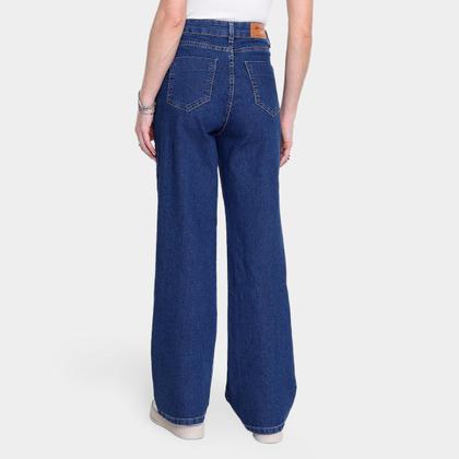 Imagem de Calça Jeans Wide Leg Sawary Ajustada Cintura Alta Feminina