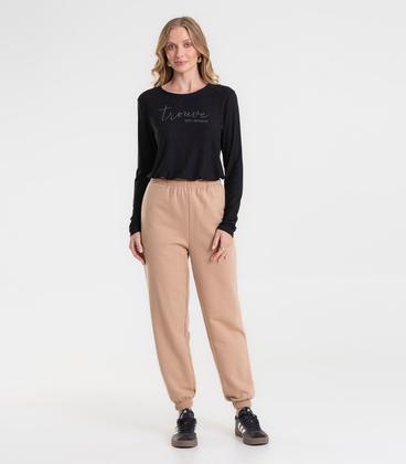 Imagem de Calça Jogger Básica Moletom Peluciado Rovitex Preto