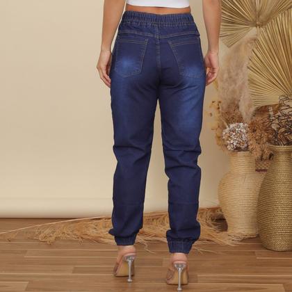 Imagem de Calça Jogger Jeans Feminina Com Elástico