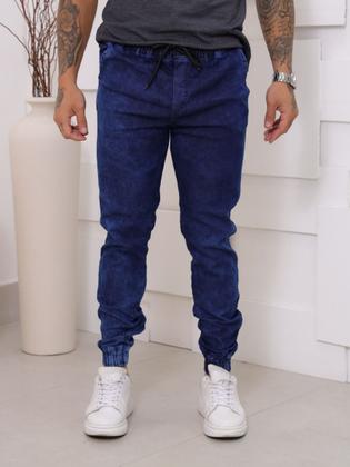 Imagem de Calça Jogger Masculina Camuflada Jeans Com Punho Elástico