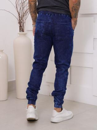 Imagem de Calça Jogger Masculina Camuflada Jeans Com Punho Elástico