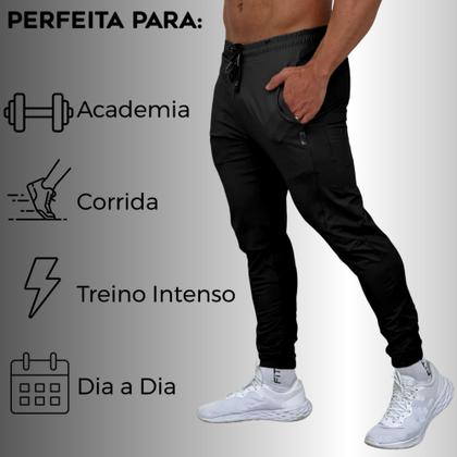 Imagem de Calça Jogger Masculina em Poliamida com Bolsos para Academia
