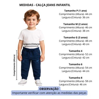 Imagem de Calça Jogger Masculina Infantil Calça Jeans Menino Bebe