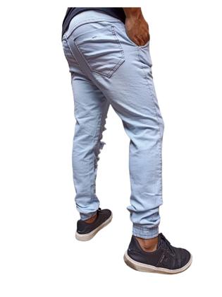 Imagem de Calça jogger Masculina jeans e sarja calça com elastano ajuste com cordão na cintura