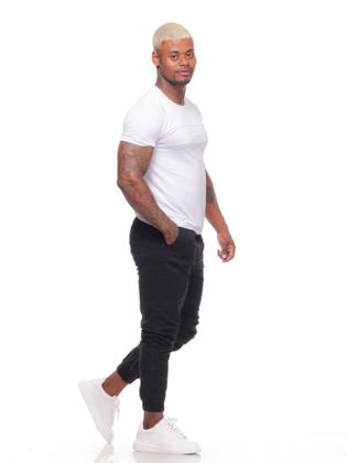 Imagem de Calça Jogger Masculina Slim Sarja e Jeans Com Punho Elástico