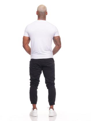 Imagem de Calça Jogger Masculina Slim Sarja e Jeans Com Punho Elástico