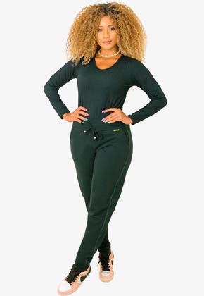 Imagem de Calça Jogger Moletinho Faixa Feminina com Bolso Quentinha