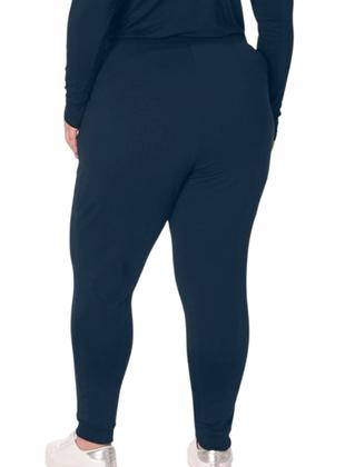 Imagem de Calça Jogger Moletom Malwee 1000098612 Feminina Plus Size Com Stretch Flanelada T. G1/G3