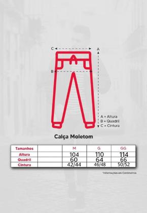 Imagem de Calça Jogger Moletom Masculina6090525 com bolsos laterais tam: M, G e GG