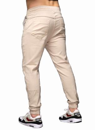 Imagem de Calça Jogger Plus Size Sarja Masculina Skinny Com Punho S01plus