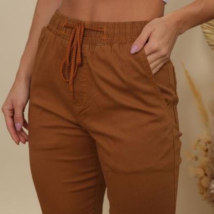 Imagem de Calça Jogger Sarja Feminina Casual Com Elastico