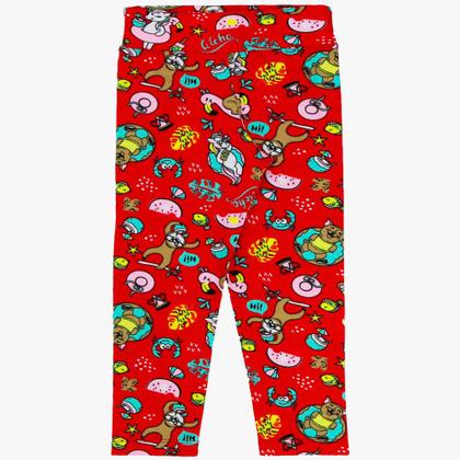 Imagem de Calça Leg Infantil Leguing Menina Kit 6 Estampas Infantis