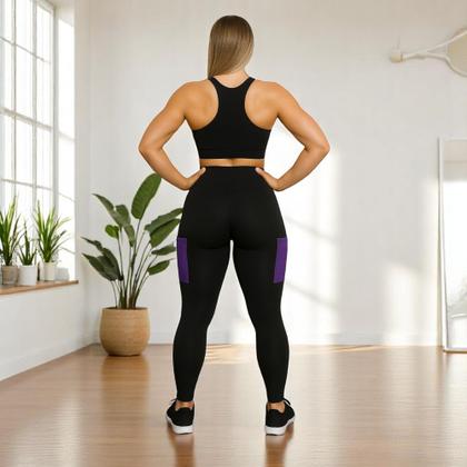 Imagem de Calça LEG Legging COM BOLSOS Cintura Alta Fitness Treino Casual Corrida Academia Cores 656