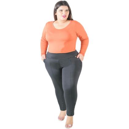 Imagem de Calça Leg Montaria Térmica Grossa Feminina Bolso Plus Size