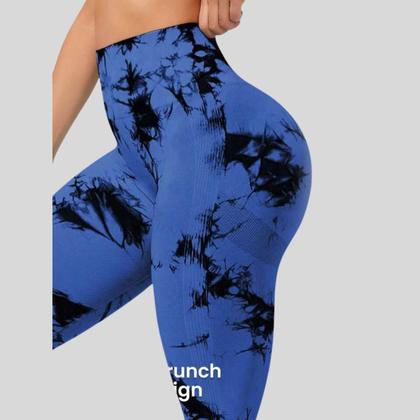 Imagem de Calça Legging Academia Esportiva Tie Dye Cintura Alta Yoga