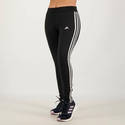 Imagem de Calça Legging Adidas 3 Listras Feminina Preta e Branca