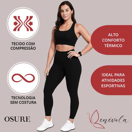 Imagem de Calça Legging Benévola Feminina Grossa Sem Costura Sem Transparência Legue Fitness Leguin Academia