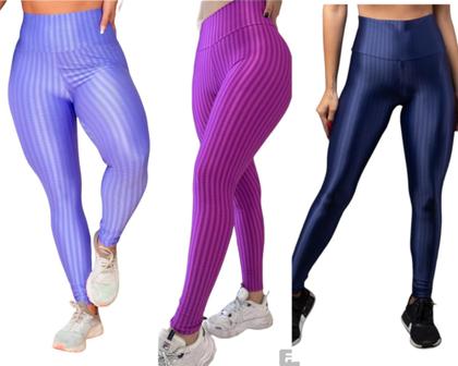 calça legging cirre 3d,cos alto , zero trasparencia - k l moda fitnes Imagem de calça legging cirre 3d,cos alto , zero trasparencia