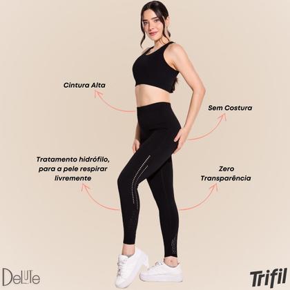 Imagem de Calça Legging Colmeia Fitness Trifil Feminina S/ Costura Sport Academia Alta Performance Esportiva