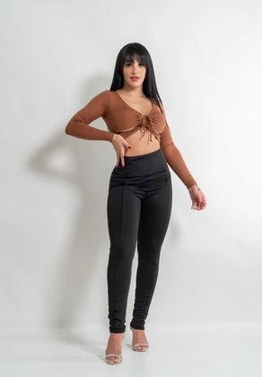 Imagem de Calça Legging em Suplex Grosso com Zíper Cintura Alta Zero Transparência