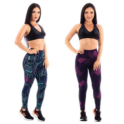 Imagem de Calça Legging Estampada Sortida Tamanho M - Kit Com 10Un