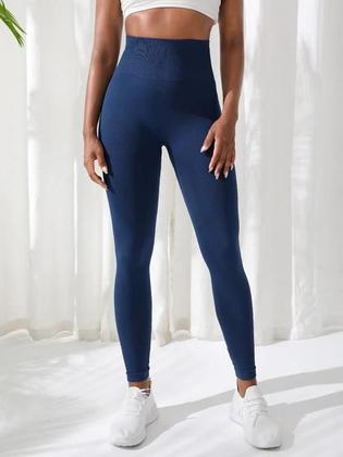 Imagem de Calça Legging Feminina Azul Marinho Grossa Dia A Dia Fitness Suplex