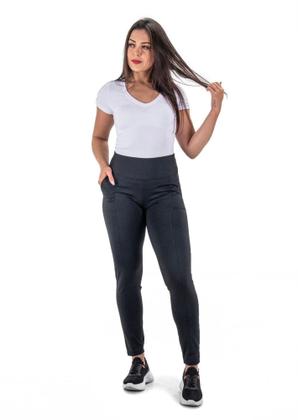 Imagem de Calça Legging Feminina Montaria Forrada Confortável Para Trabalhar