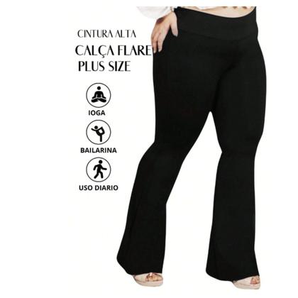 Imagem de Calça Legging Flare Bailarina Flanelada Cintura Alta Térmica Boca de sino Feminina