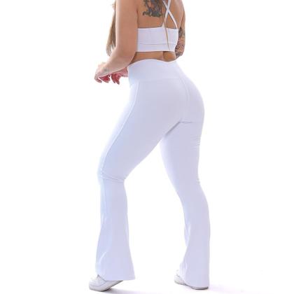 Imagem de Calça Legging Flare Bailarina Suplex Cós Cintura Alto Branco