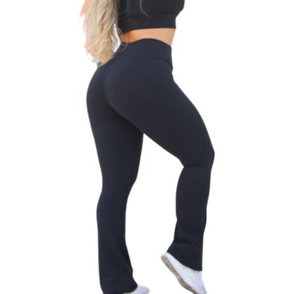 Imagem de Calça Legging Flare Fitness Vekyo Modas Peluciada Bailarina Cintura Alta Academia Corrida