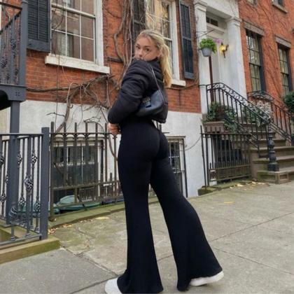 Imagem de Calça Legging Flare Plus Size Leg Boca De Sino Bailarina Zero Transparência Cós Alto
