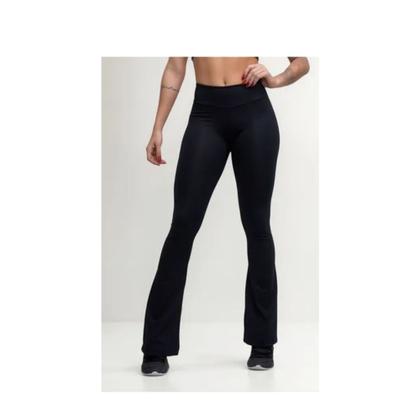 Imagem de Calça Legging Flare Plus Size Leg Boca De Sino Bailarina Zero Transparência Cós Alto