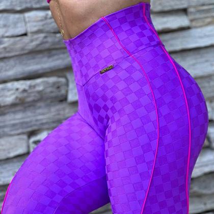 Imagem de Calca Legging Hope Comum Jacquard Xeque Mate Violeta Moving