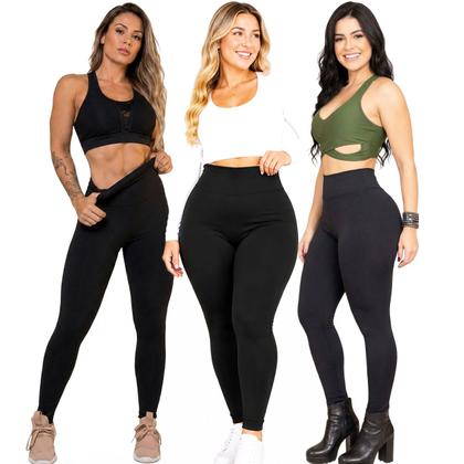 Imagem de Calça Legging Modeladora Flanelada Suplex - Cós Alto Duplo: Legging Térmica Peluciada