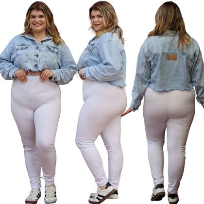 Imagem de Calça Legging Peluciada Básica Cor Lisa Suplex Conforte Leve e Quentinha Moda Outono Inverno Plus Size 3076.C1