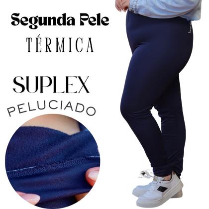 Imagem de Calça Legging Peluciada Básica Cor Lisa Suplex Conforte Leve e Quentinha Moda Outono Inverno Plus Size 3076.C1