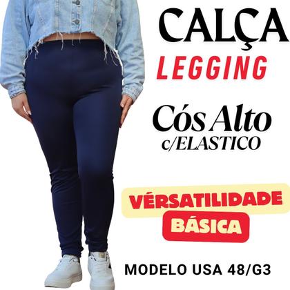 Imagem de Calça Legging Peluciada Básica Cor Lisa Suplex Conforte Leve e Quentinha Moda Outono Inverno Plus Size 3076.C1