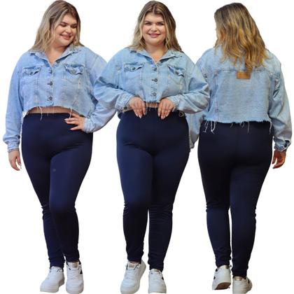 Imagem de Calça Legging Peluciada Básica Cor Lisa Suplex Conforte Leve e Quentinha Moda Outono Inverno Plus Size 3076.C1