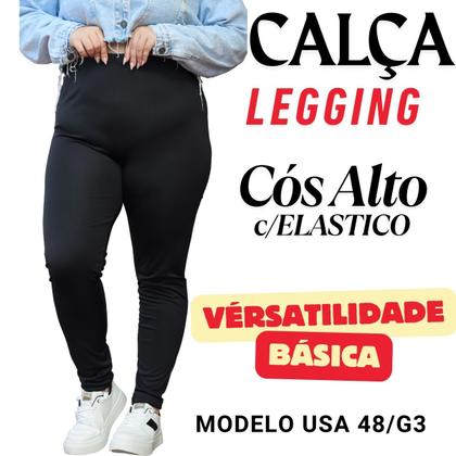 Imagem de Calça Legging Peluciada Básica Cor Lisa Suplex Conforte Leve e Quentinha Moda Outono Inverno Plus Size 3076.C1