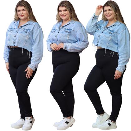Imagem de Calça Legging Peluciada Básica Cor Lisa Suplex Conforte Leve e Quentinha Moda Outono Inverno Plus Size 3076.C1