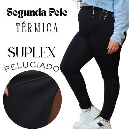 Imagem de Calça Legging Peluciada Básica Cor Lisa Suplex Conforte Leve e Quentinha Moda Outono Inverno Plus Size 3076.C1